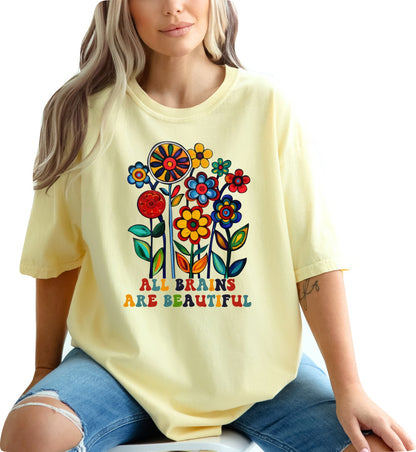 All Brains are Beautiful Floral Wildflowers Shirt