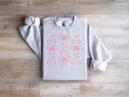 Coquette Cherry and Bow Doodles Sweatshirt