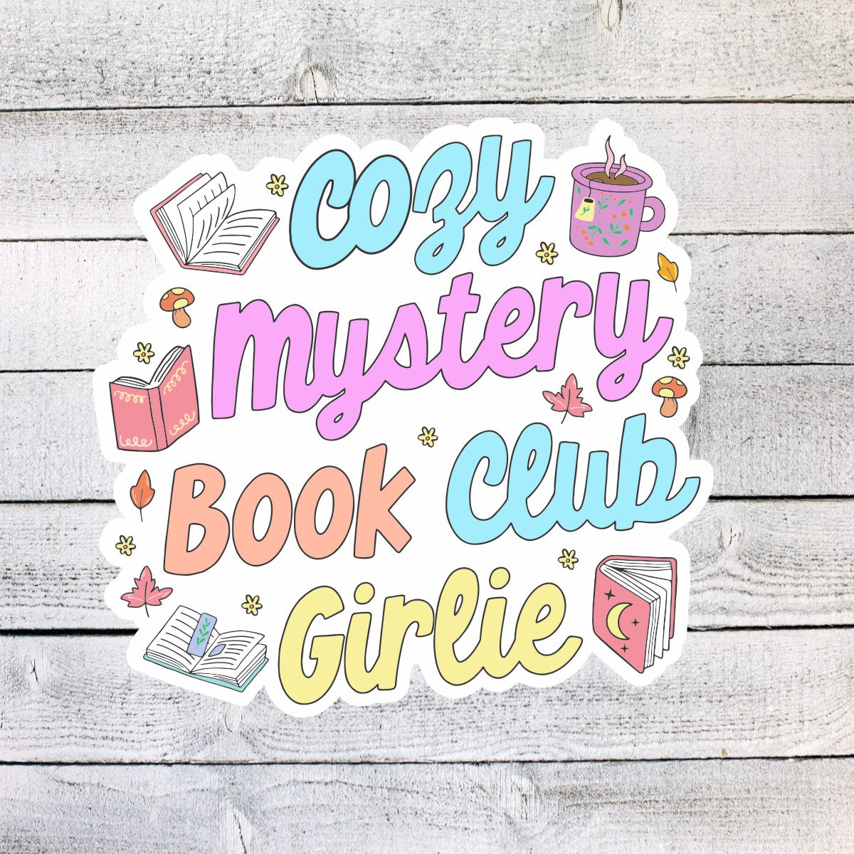 Cozy Mystery Book Club Girlie Sticker