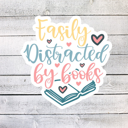 Easily Distracted by Books Sticker