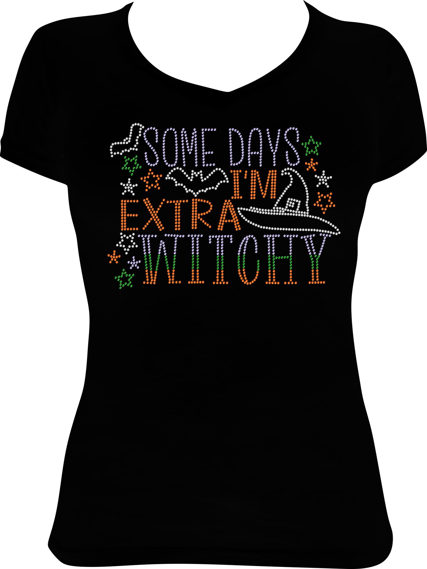 Some Days I'm Extra Witchy Halloween Rhinestone Shirt