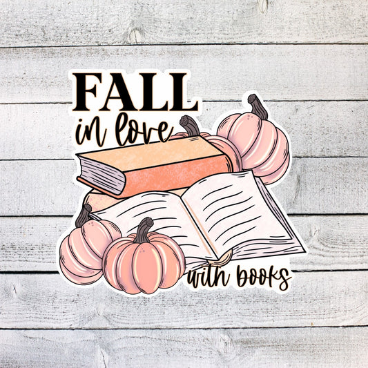 Fall in Love with Books Pumpkins Sticker