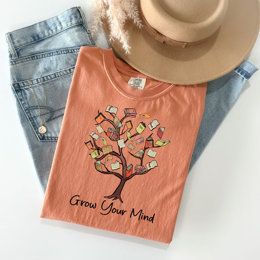Grow Your Mind Book Tree Book Lover T-shirt