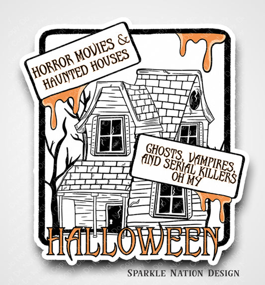 Haunted House Halloween Ghost Sticker