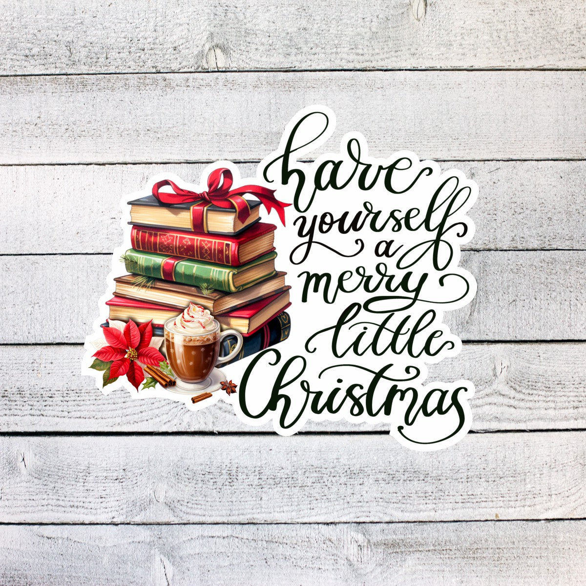Have yourself a Merry Little Christmas Book Stack Sticker