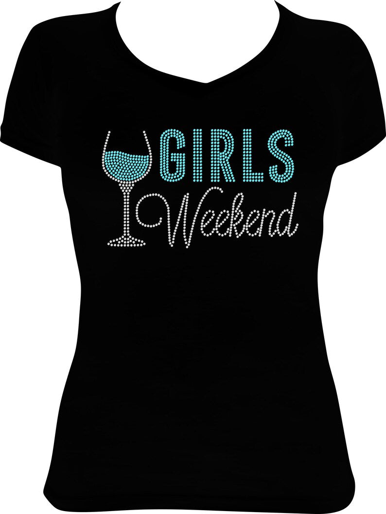Girls Weekend Wine Rhinestone Shirt