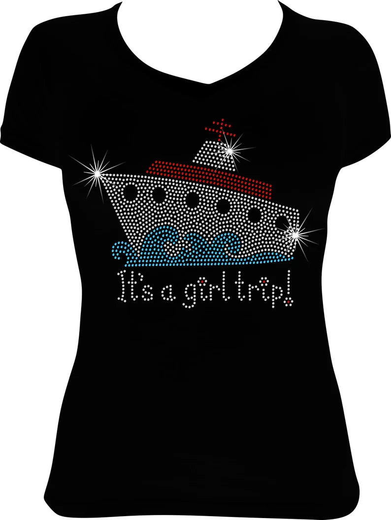It's a Girl Trip Cruise Rhinestone Shirt
