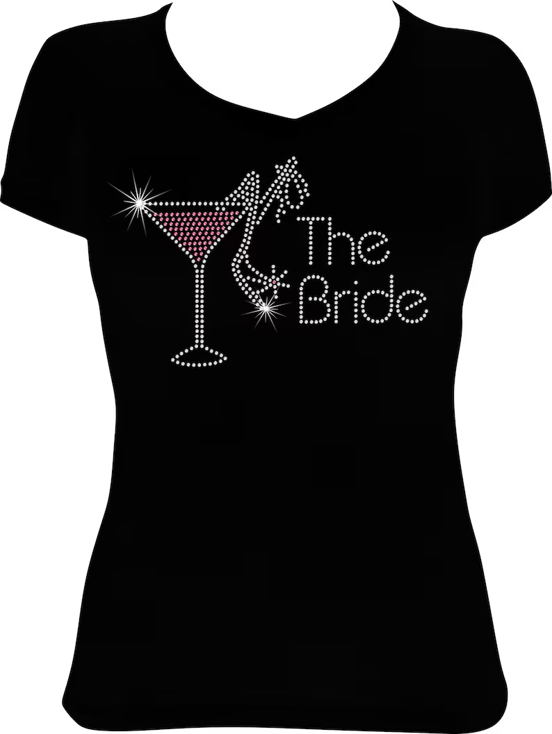 The Bride Martini Rhinestone Shirt