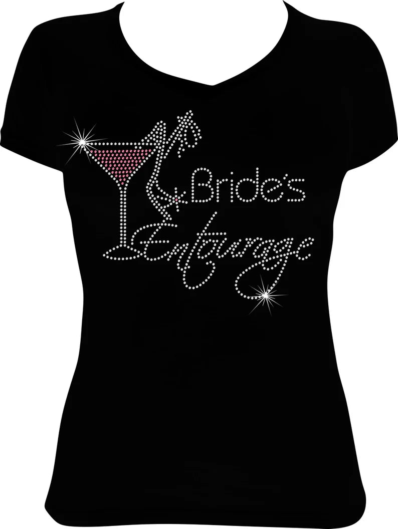 Bride's Entourage Martini Rhinestone Shirt