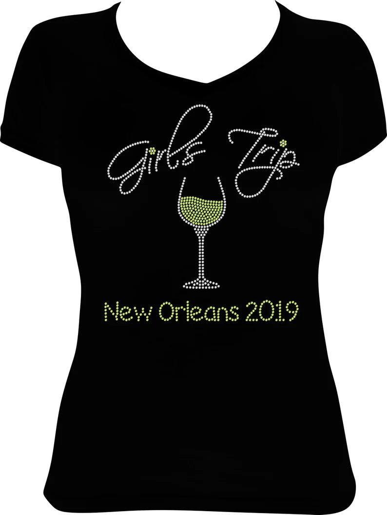 Girls Trip Wine Destination Rhinestone Shirt