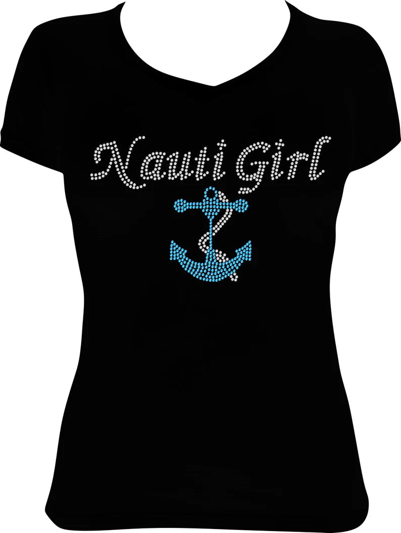 Nauti Girl Anchor Rhinestone Shirt