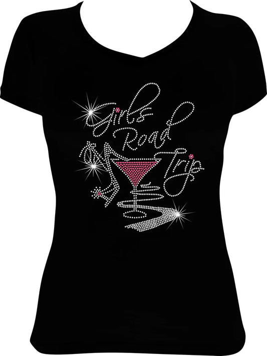 Girls Road Trip Martini Rhinestone Shirt