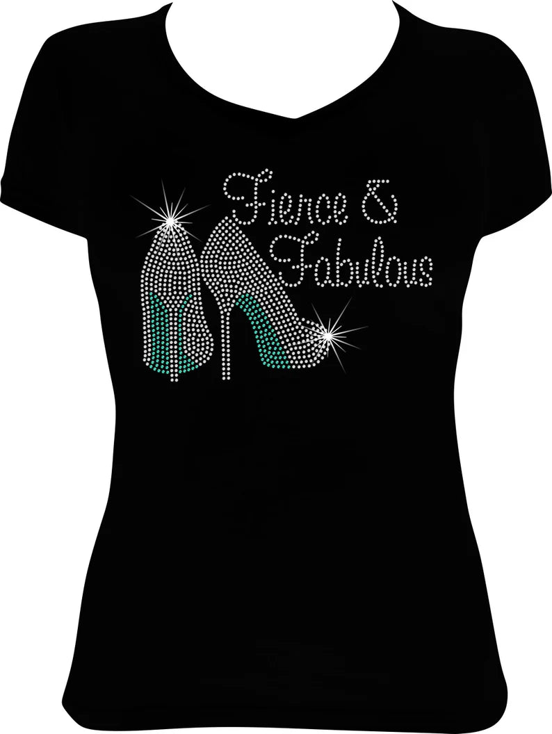 Fierce and Fabulous Shoes Rhinestone Shirt