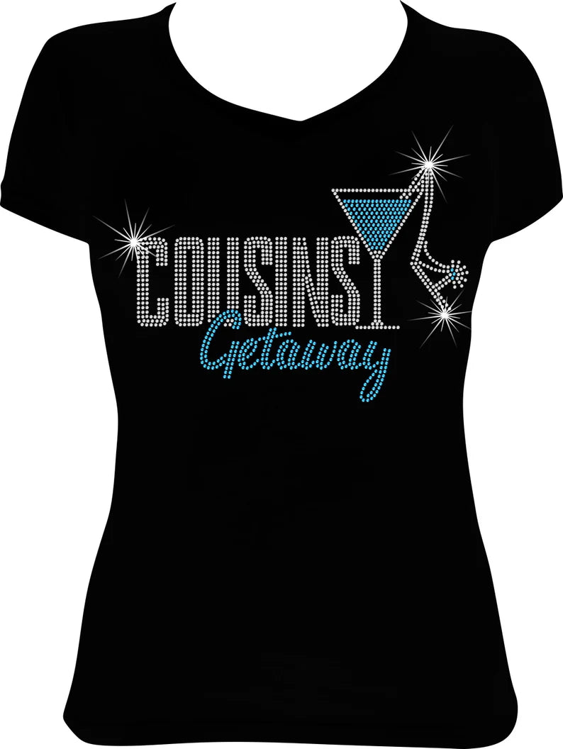 Cousins Getaway Martini Rhinestone Shirt