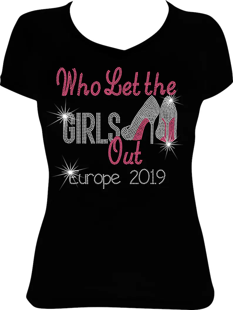 Who Let the Girls Out Shoes Destination Rhinestone Shirt