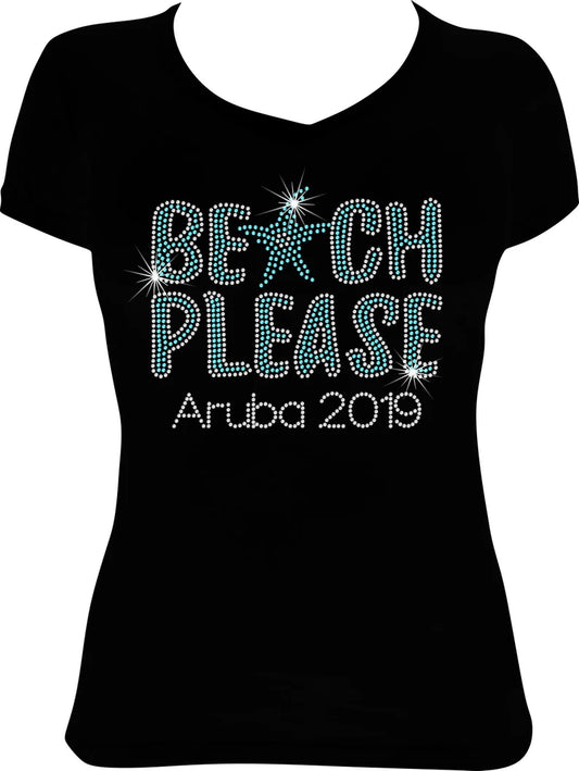 Beach Please Destination Rhinestone Shirt