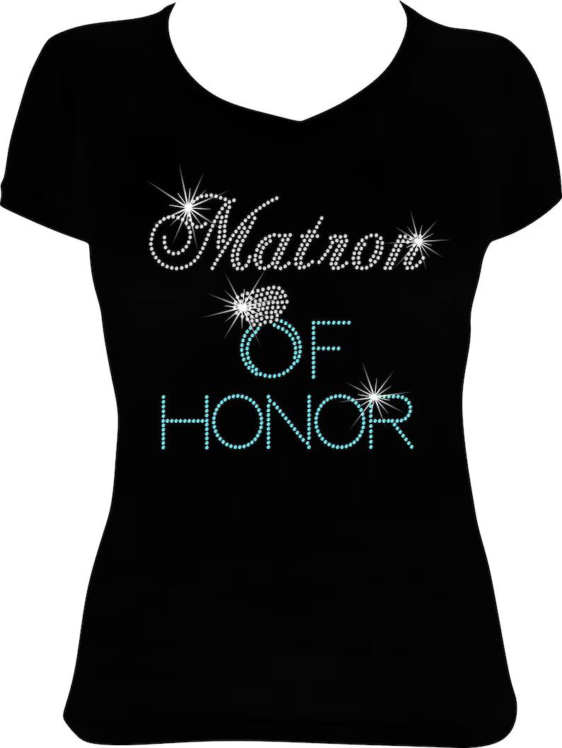 Matron of Honor Ring Rhinestone Shirt