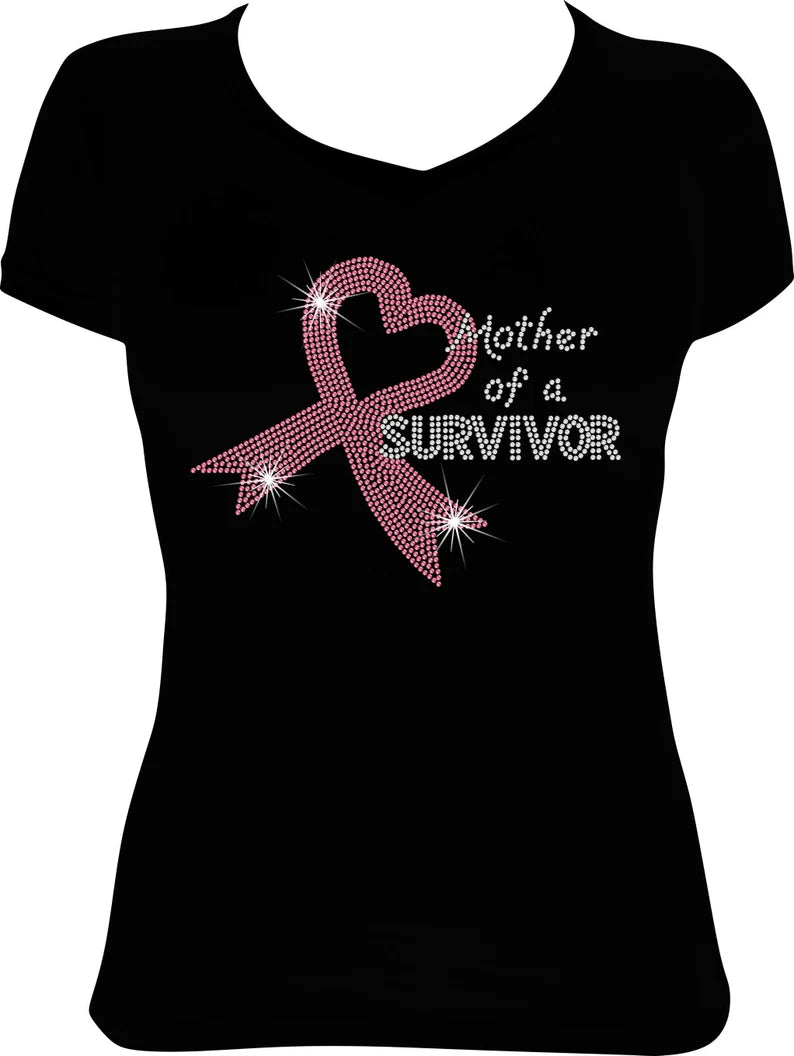 Mother of a Survivor Ribbon Rhinestone Shirt