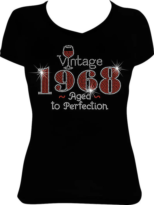 Vintage (Any Year) Aged to Perfection Rhinestone Shirt