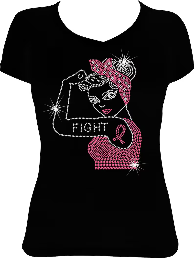 Fight Cancer Rosie Rhinestone Shirt