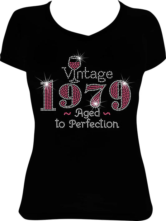 Vintage 1979 Aged to Perfection Rhinestone Shirt