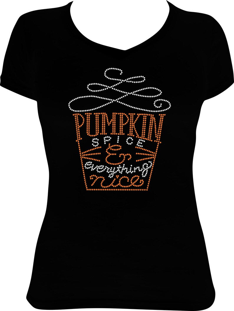 Pumpkin Spice and Everything Nice Rhinestone Shirt