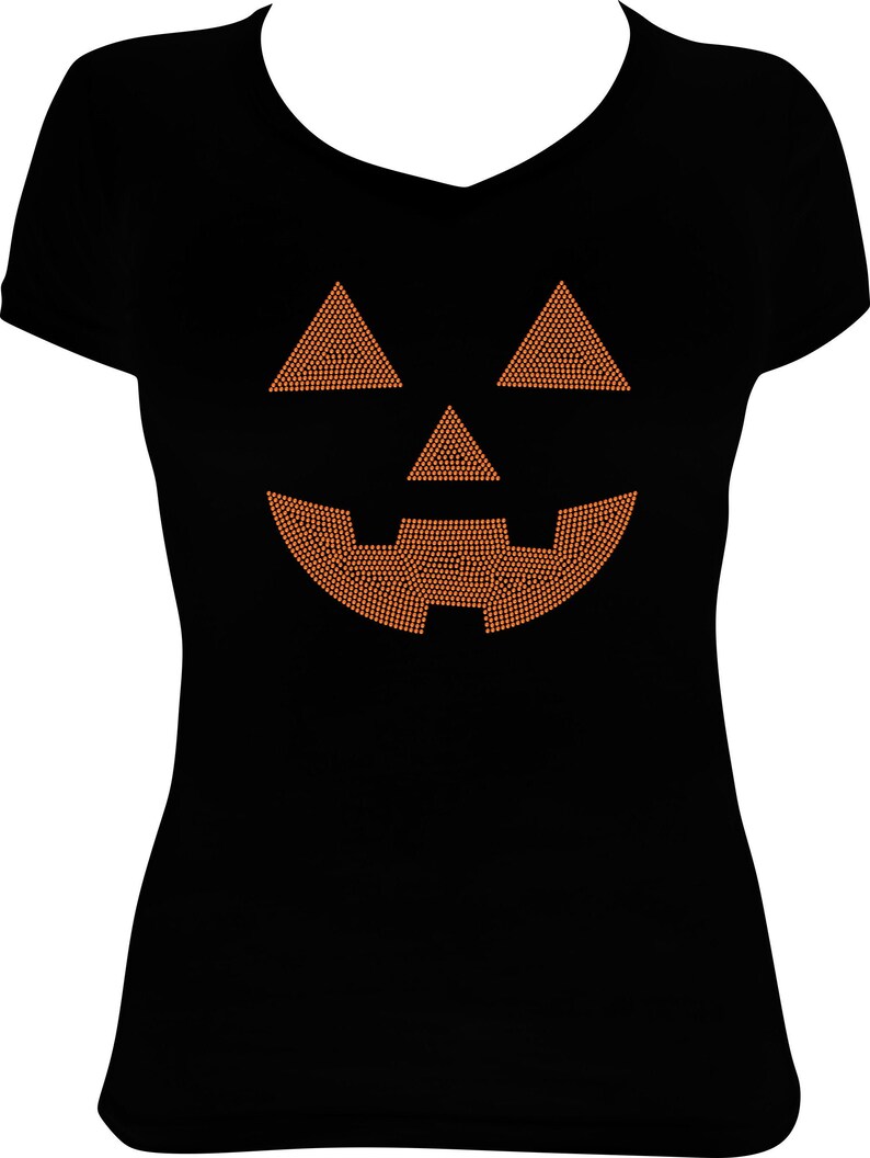 Pumpkin Face Rhinestone Shirt