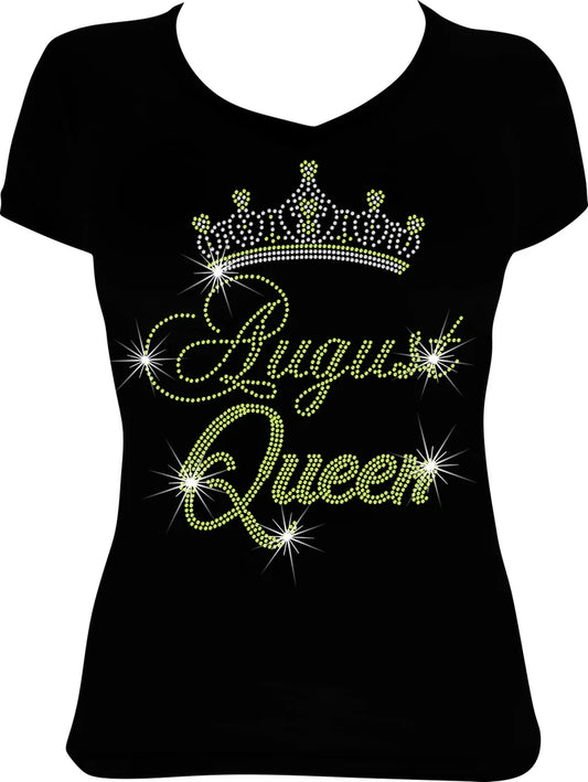 August Queen Crown Rhinestone Shirt
