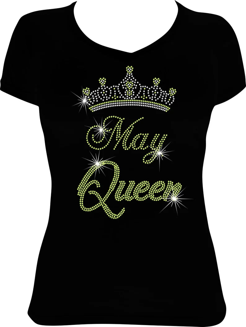 May Queen Crown Rhinestone Shirt