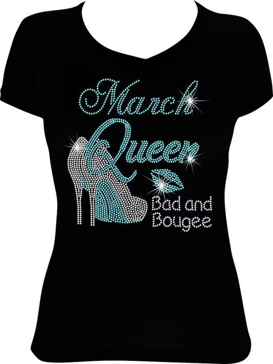 Bad and Bougee March Queen Shoes Rhinestone Shirt