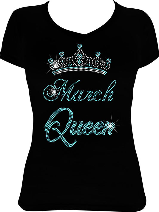 March Queen Crown Rhinestone Shirt