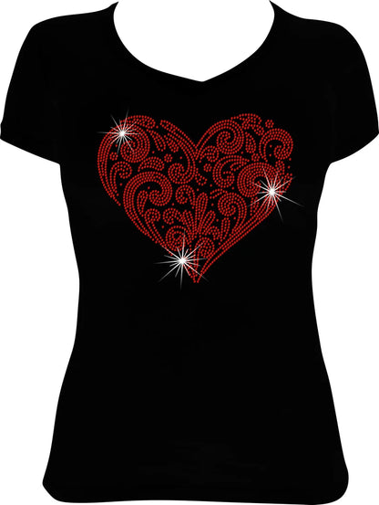 Heart Swirl Rhinestone Shirt