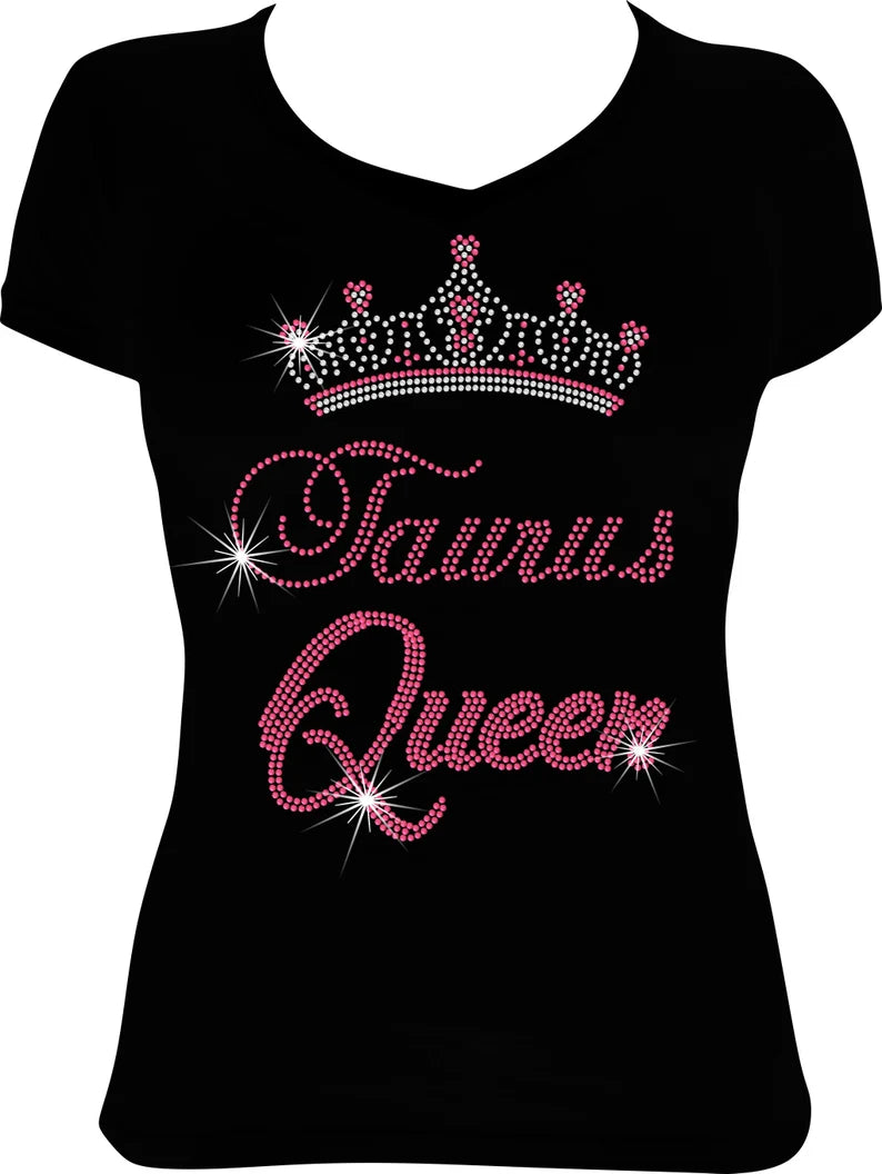Taurus Queen Crown Rhinestone Shirt