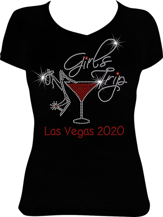 Girls Trip Martini Destination Rhinestone Shirt