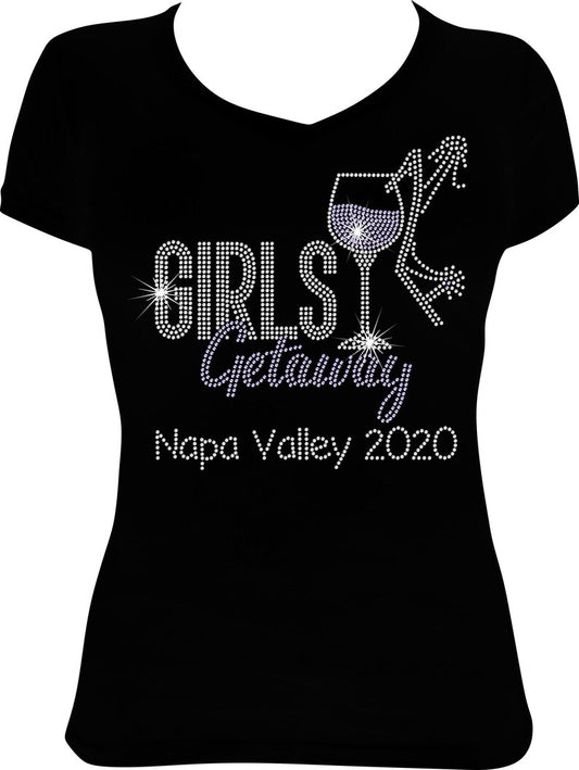 Girls Getaway Wine Destination Rhinestone Shirt