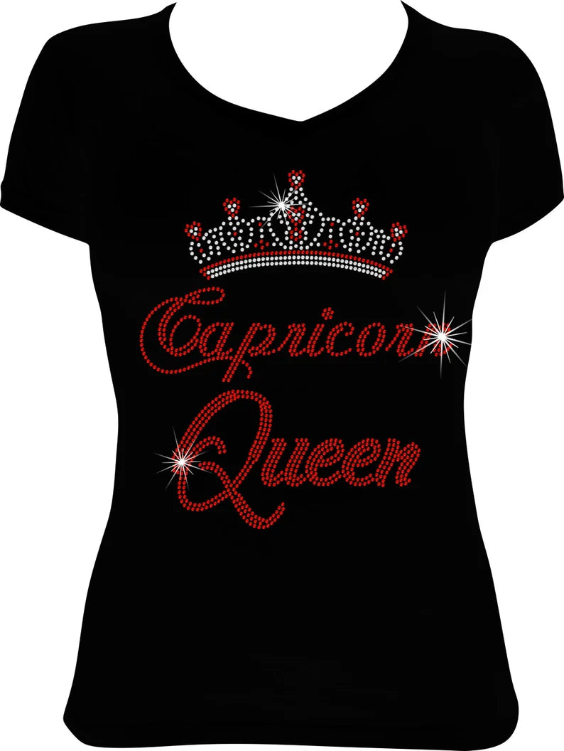 Capricorn Queen Crown Rhinestone Shirt