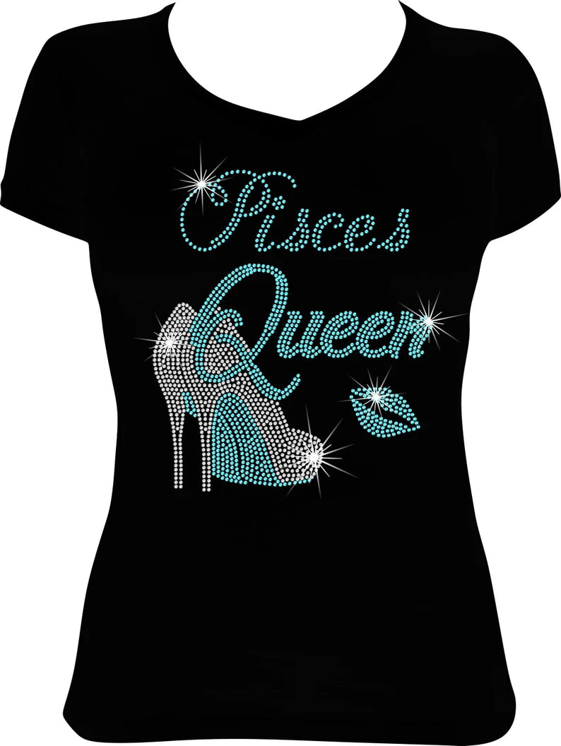 Pisces Queen Shoes Rhinestone Shirt