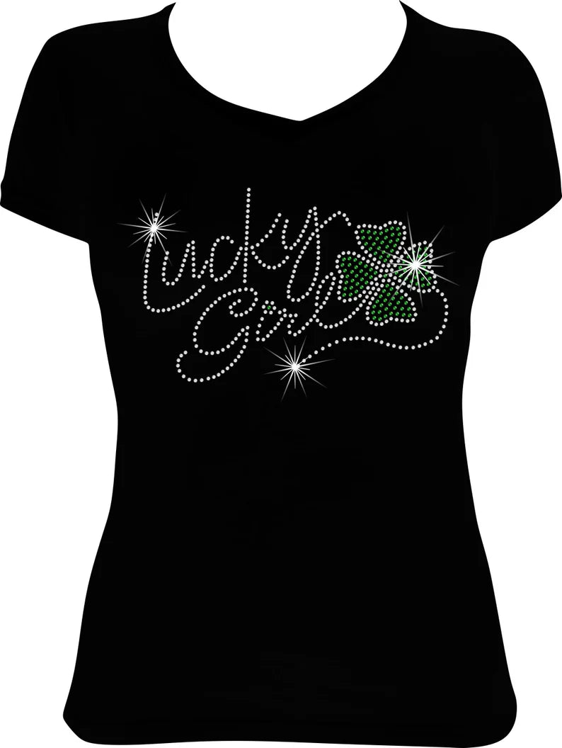 St. Patrick's Day Lucky Girl Rhinestone Shirt