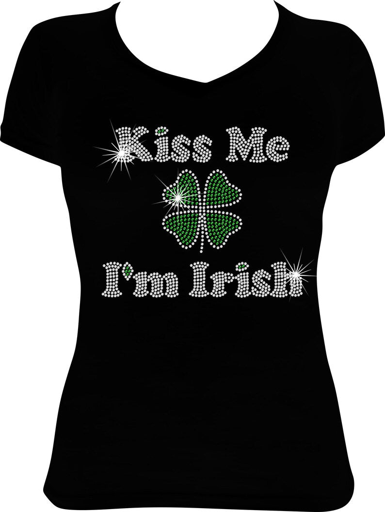 Kiss Me I'm Irish Rhinestone Shirt