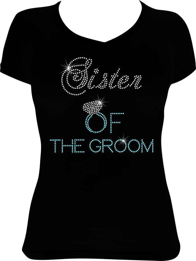 Sister of the Groom Ring Rhinestone Shirt