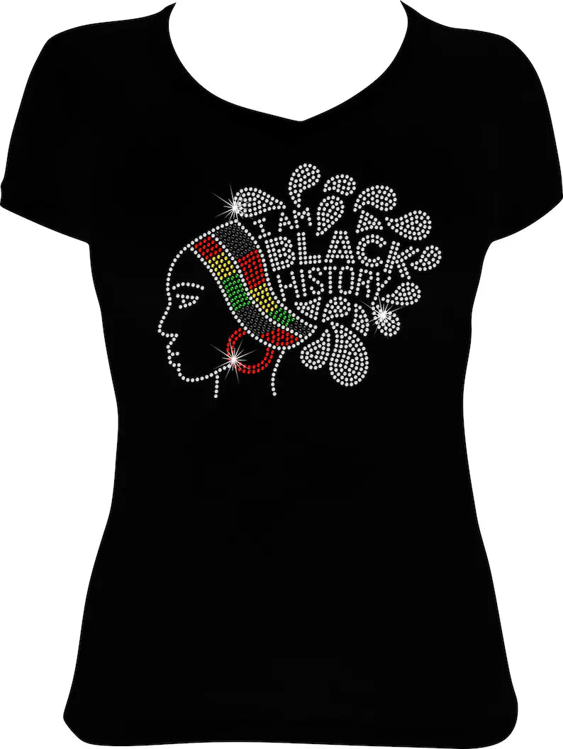 I am Black History Woman Rhinestone Shirt