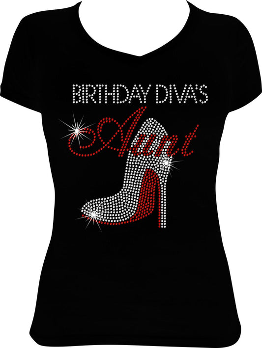 Birthday Diva's Aunt Shoe Rhinestone Shirt