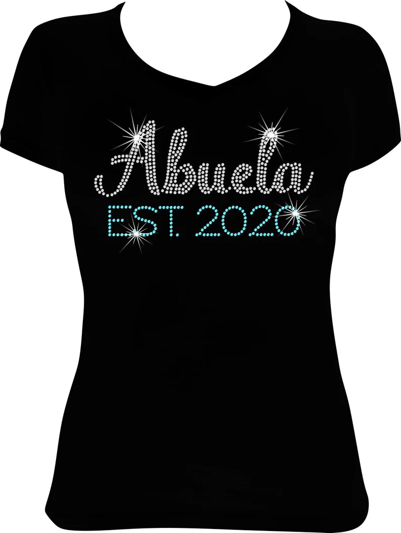 Abuela Est. (Any Year) Rhinestone Shirt