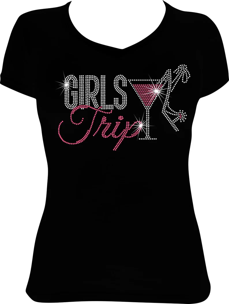 Girls Trip Martini Rhinestone Shirt
