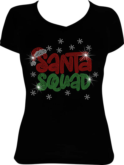 Santa Squad Rhinestone Shirt