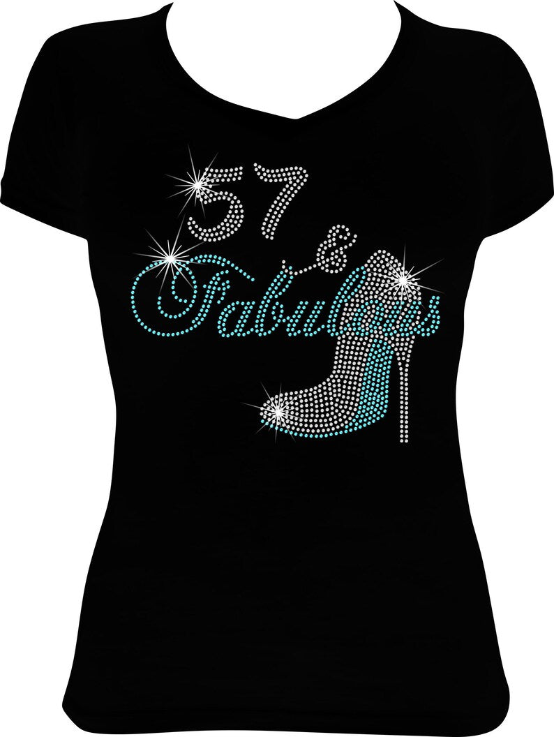 57 and Fabulous Shoe Rhinestone Shirt