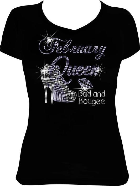 Bad and Bougee February Queen Shoes Rhinestone Shirt