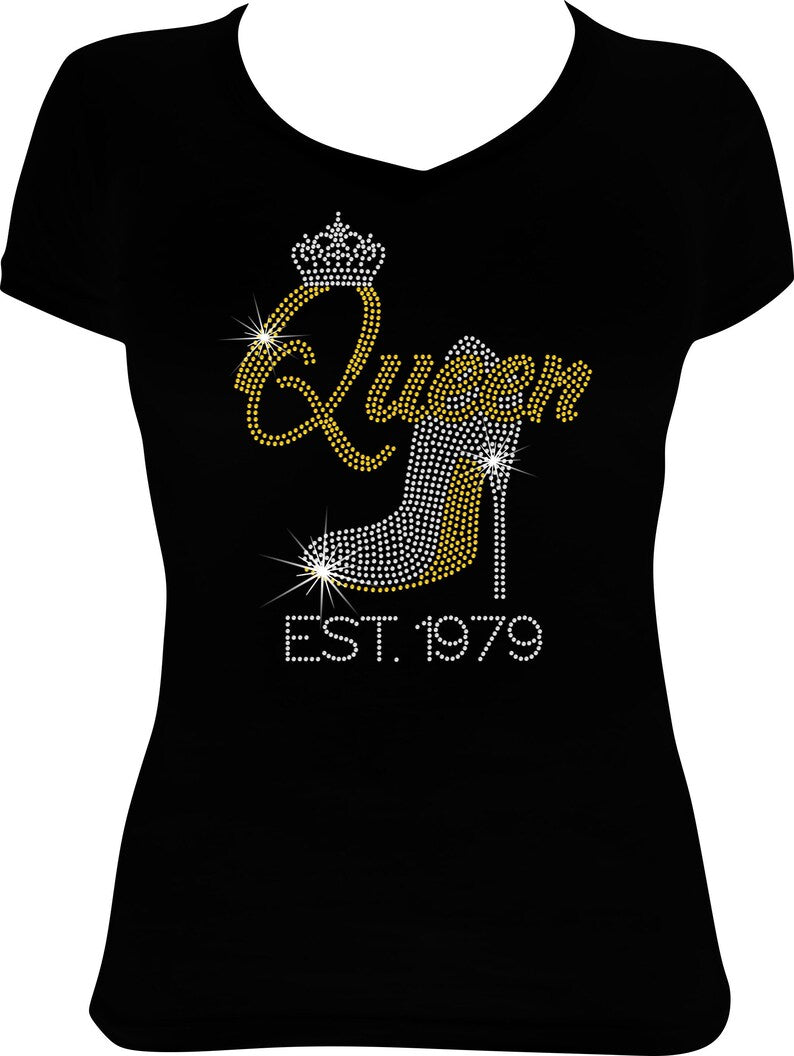 Queen Est. 19779 Rhinestone Shirt