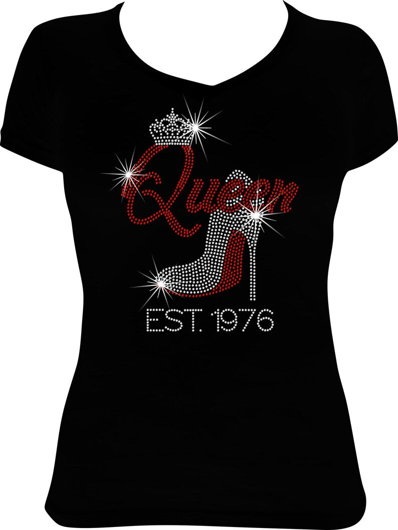 Queen Est. 1976 Rhinestone Shirt