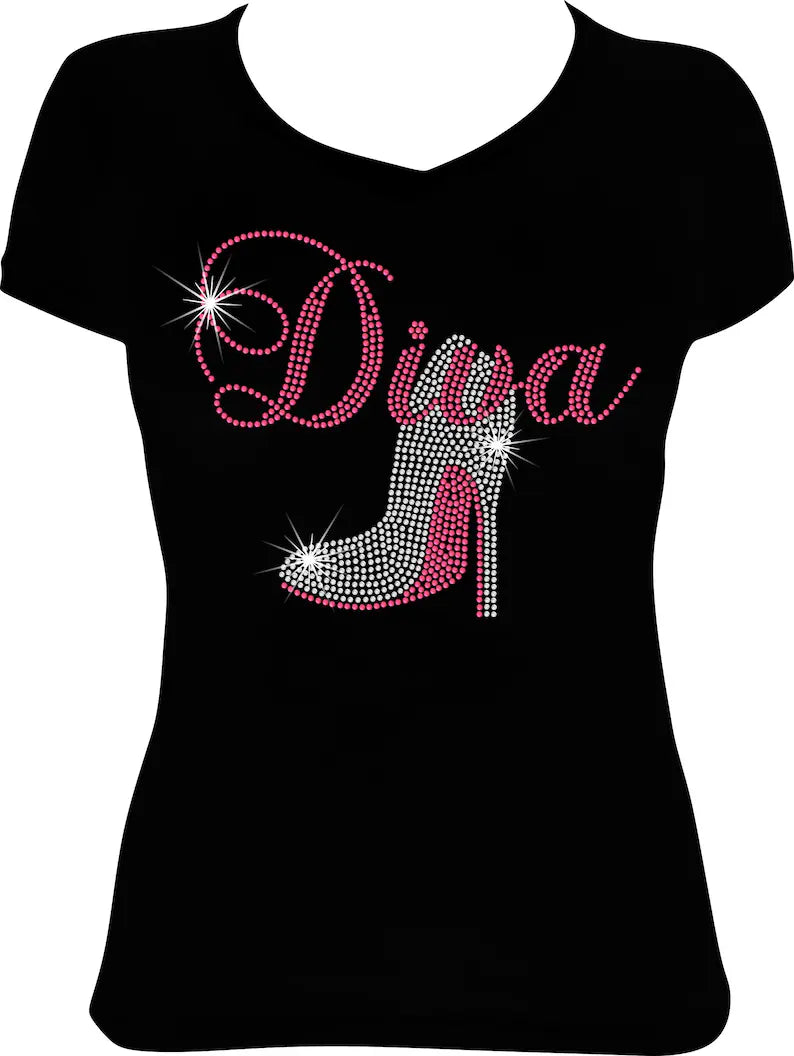 Diva Shoe Rhinestone Shirt
